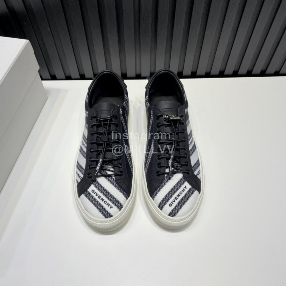 Givenchy Calf Leather Casual Sneakers Black For Men And Women