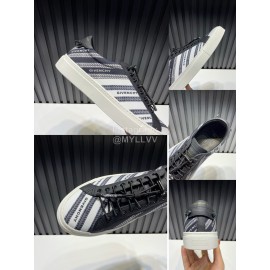 Givenchy Calf Leather Casual Sneakers Black For Men And Women