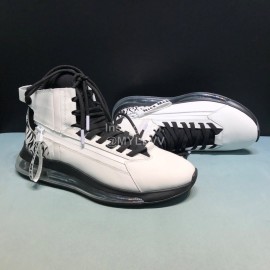 Givenchy Leather Elastic Cloth Air Cushion High Top Sneakers For Men White