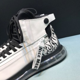 Givenchy Leather Elastic Cloth Air Cushion High Top Sneakers For Men White