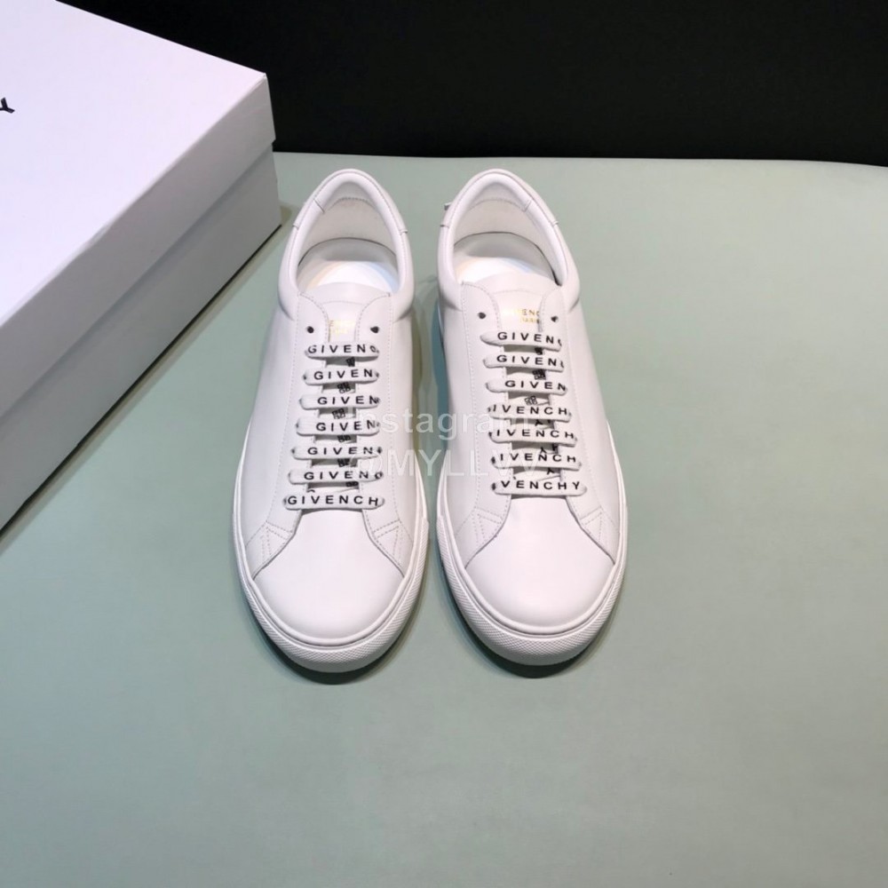 Givenchy White Calf Leather Casual Sneakers For Men And Women 