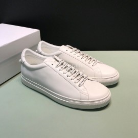 Givenchy White Calf Leather Casual Sneakers For Men And Women 