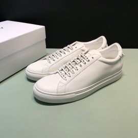 Givenchy White Calf Leather Casual Sneakers For Men And Women 