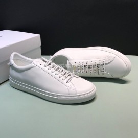 Givenchy White Calf Leather Casual Sneakers For Men And Women 