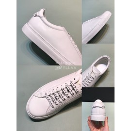 Givenchy White Calf Leather Casual Sneakers For Men And Women 
