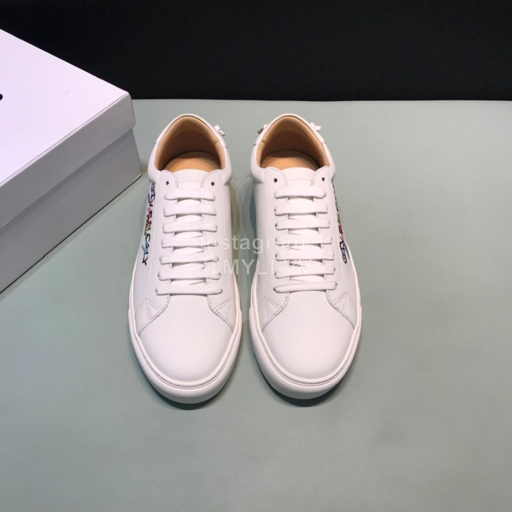 Givenchy Cowhide Lace Up Casual Shoes For Men And Women White