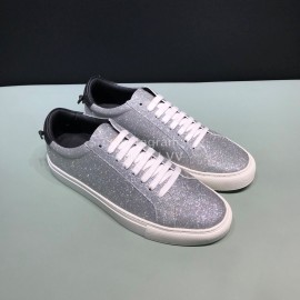 Givenchy Cowhide Lace Up Casual Shoes For Men And Women Silver