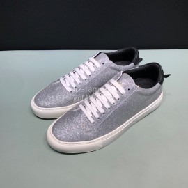 Givenchy Cowhide Lace Up Casual Shoes For Men And Women Silver