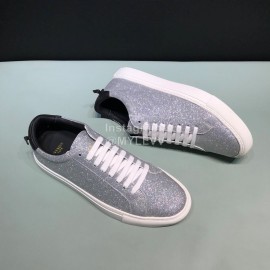 Givenchy Cowhide Lace Up Casual Shoes For Men And Women Silver