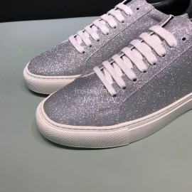 Givenchy Cowhide Lace Up Casual Shoes For Men And Women Silver