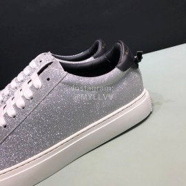 Givenchy Cowhide Lace Up Casual Shoes For Men And Women Silver