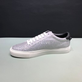 Givenchy Cowhide Lace Up Casual Shoes For Men And Women Silver