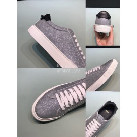 Givenchy Cowhide Lace Up Casual Shoes For Men And Women Silver