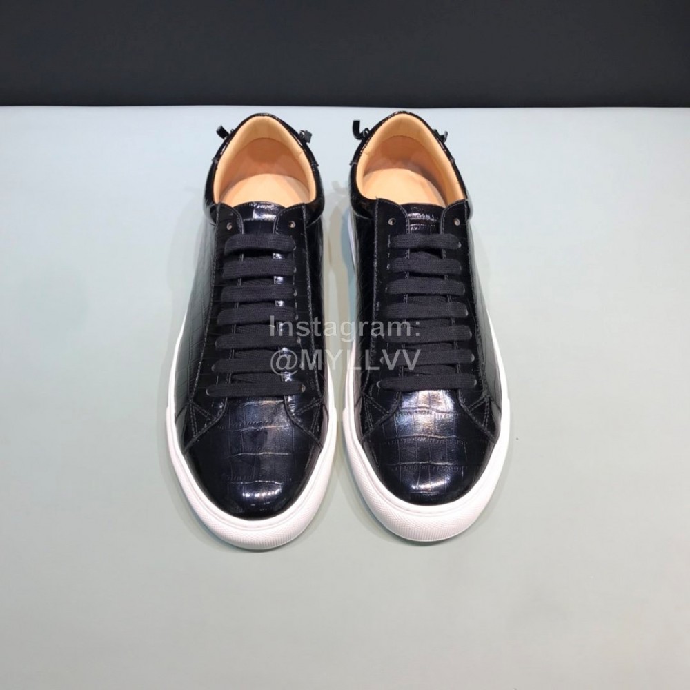 Givenchy Black Leather Lace Up Casual Shoes For Men And Women 