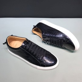 Givenchy Black Leather Lace Up Casual Shoes For Men And Women 
