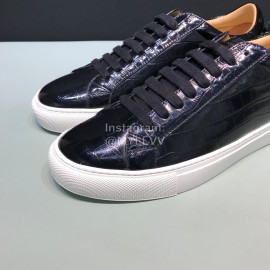 Givenchy Black Leather Lace Up Casual Shoes For Men And Women 