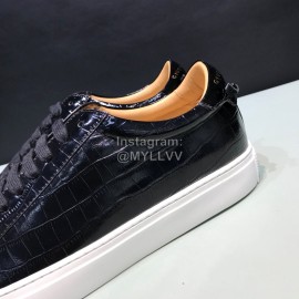 Givenchy Black Leather Lace Up Casual Shoes For Men And Women 