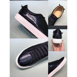 Givenchy Black Leather Lace Up Casual Shoes For Men And Women 