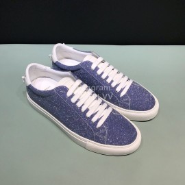Givenchy Shining Cowhide Lace Up Casual Shoes For Men And Women Blue