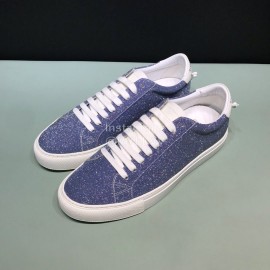 Givenchy Shining Cowhide Lace Up Casual Shoes For Men And Women Blue