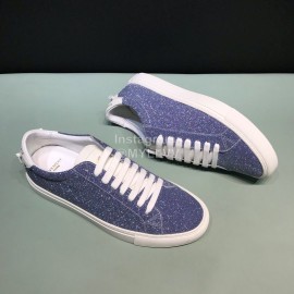 Givenchy Shining Cowhide Lace Up Casual Shoes For Men And Women Blue