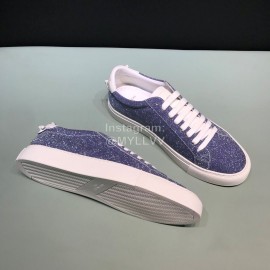 Givenchy Shining Cowhide Lace Up Casual Shoes For Men And Women Blue