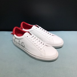 Givenchy Leather Lace Up Casual Shoes For Men And Women Red