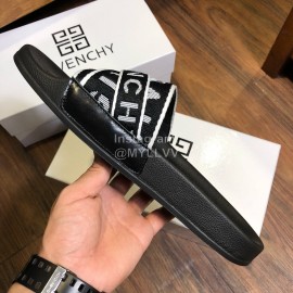 Givenchy Summer Embroidered Webbing Slippers For Men Black