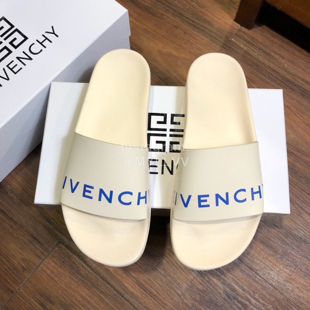 Givenchy Summer Calf Leather Slippers For Men White