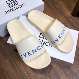 Givenchy Summer Calf Leather Slippers For Men White