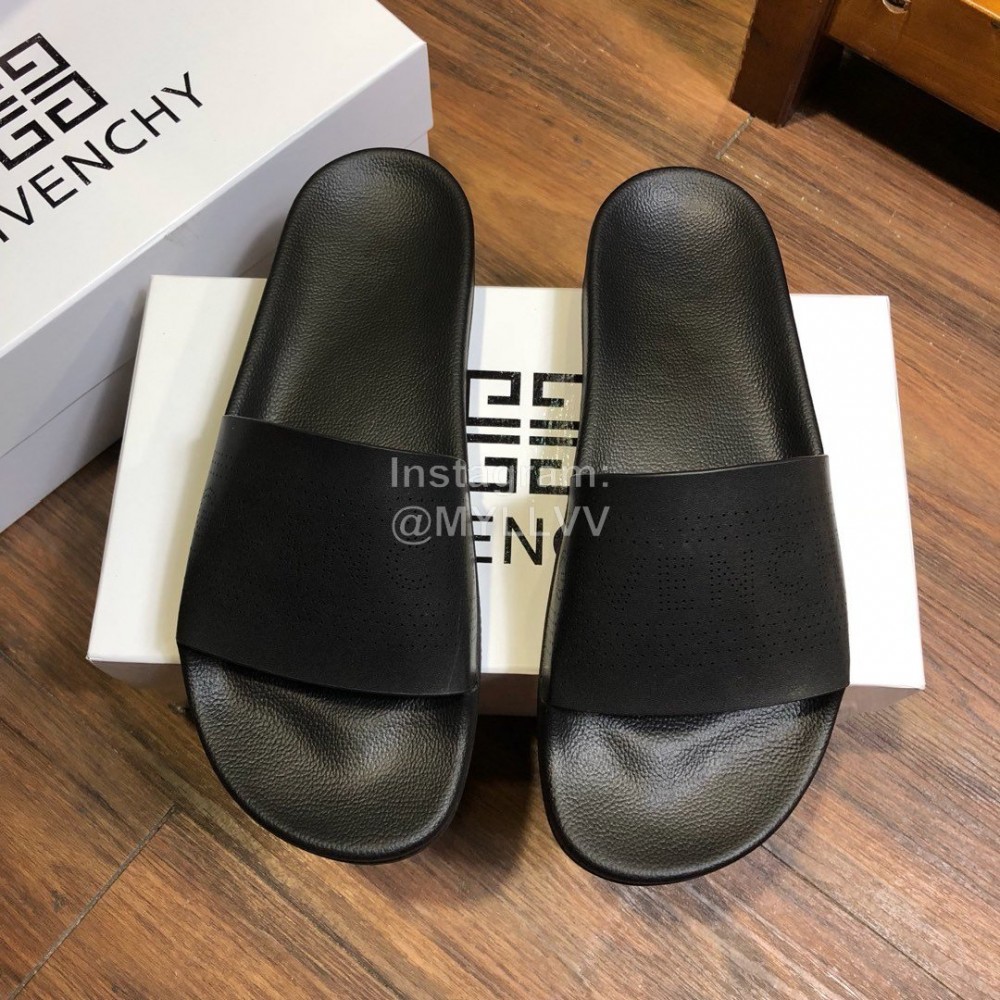 Givenchy Summer New Calf Leather Slippers For Men Black