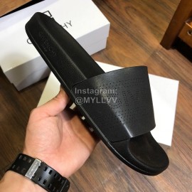 Givenchy Summer New Calf Leather Slippers For Men Black