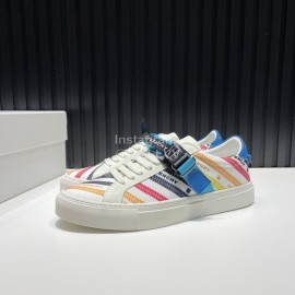 Givenchy Urban Street Canvas Leather Sneakers For Men And Women Blue