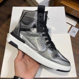 Givenchy Leisure Sports High Top Shoes For Men Silver