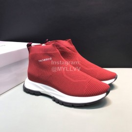 Givenchy Printed Breathable Knitted High Top Casual Shoes For Men Red