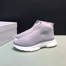 Givenchy Printed Breathable Knitted High Top Casual Shoes For Men Gray