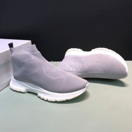 Givenchy Printed Breathable Knitted High Top Casual Shoes For Men Gray