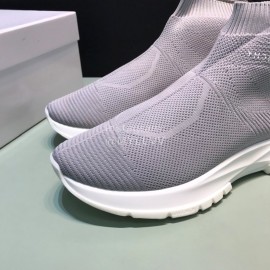 Givenchy Printed Breathable Knitted High Top Casual Shoes For Men Gray