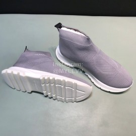 Givenchy Printed Breathable Knitted High Top Casual Shoes For Men Gray