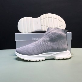Givenchy Printed Breathable Knitted High Top Casual Shoes For Men Gray
