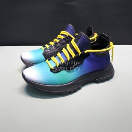 Givenchy Canvas Leather Spectre Sneakers For Men Blue