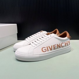 Givenchy Calf Leather Coffee Letter Printed Casual Shoes For Men And Women