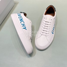 Givenchy Calf Leather Blue Letter Printed Casual Shoes For Men And Women