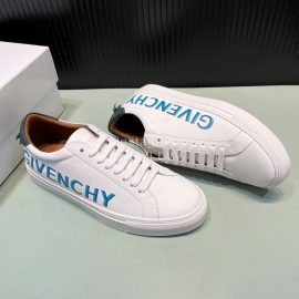 Givenchy Calf Leather Blue Letter Printed Casual Shoes For Men And Women