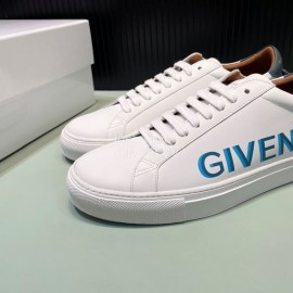 Givenchy Calf Leather Blue Letter Printed Casual Shoes For Men And Women