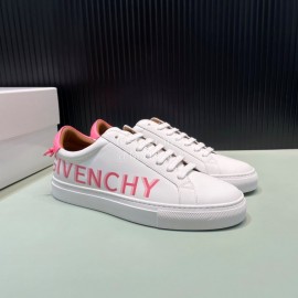 Givenchy Calf Leather Rose Red Letter Printed Casual Shoes For Men And Women