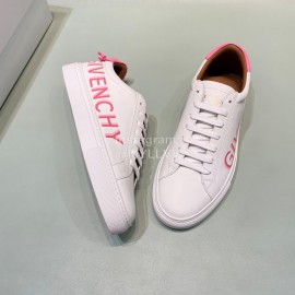 Givenchy Calf Leather Rose Red Letter Printed Casual Shoes For Men And Women
