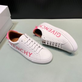 Givenchy Calf Leather Rose Red Letter Printed Casual Shoes For Men And Women