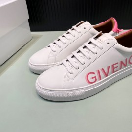 Givenchy Calf Leather Rose Red Letter Printed Casual Shoes For Men And Women