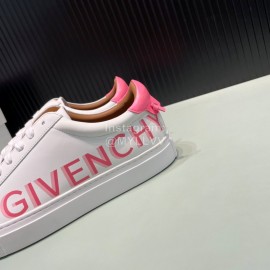 Givenchy Calf Leather Rose Red Letter Printed Casual Shoes For Men And Women